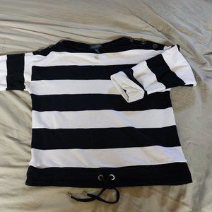 Polo Ralph Lauren Black and White Striped Sweater
